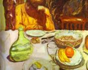 皮耶勃纳尔 - Carafe, Marthe Bonnard with Her Dog